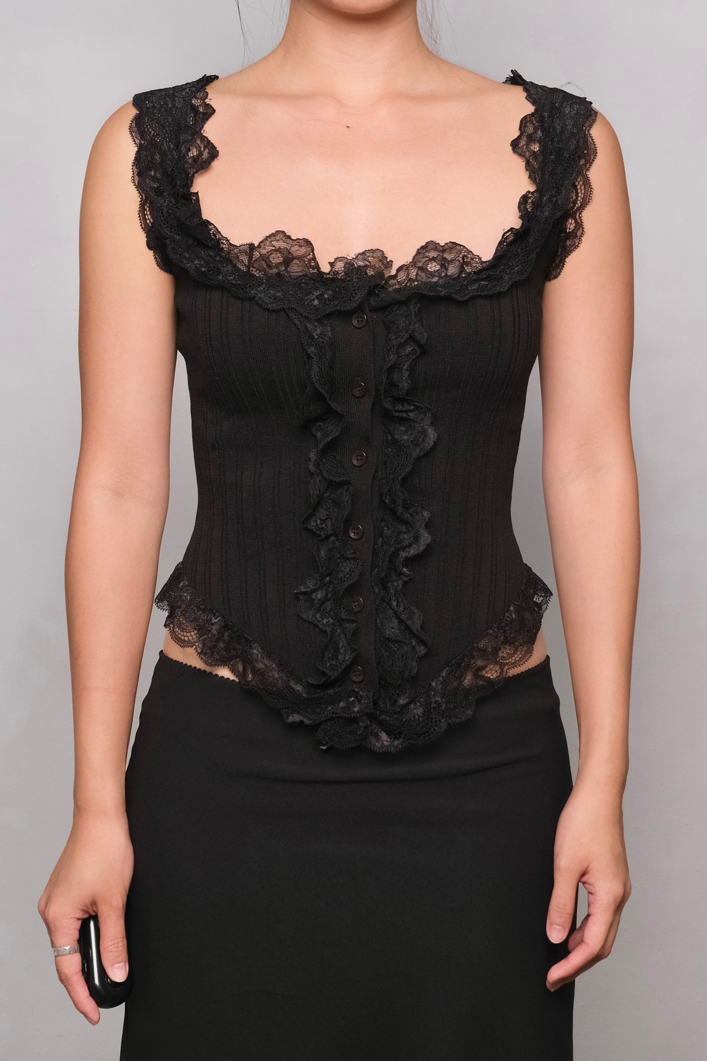 Lila Lace Top in Black