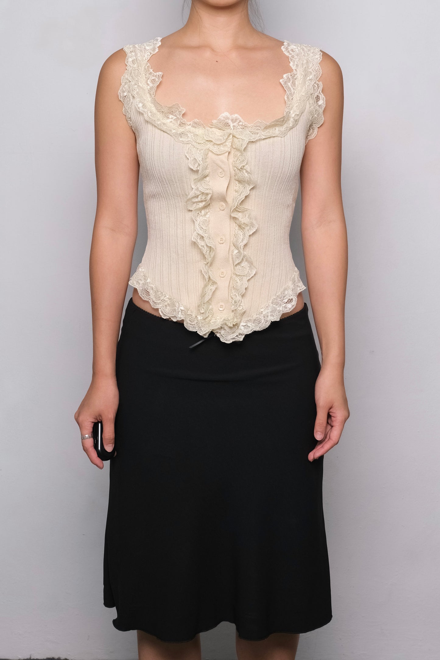 Lila Lace Top in Cream