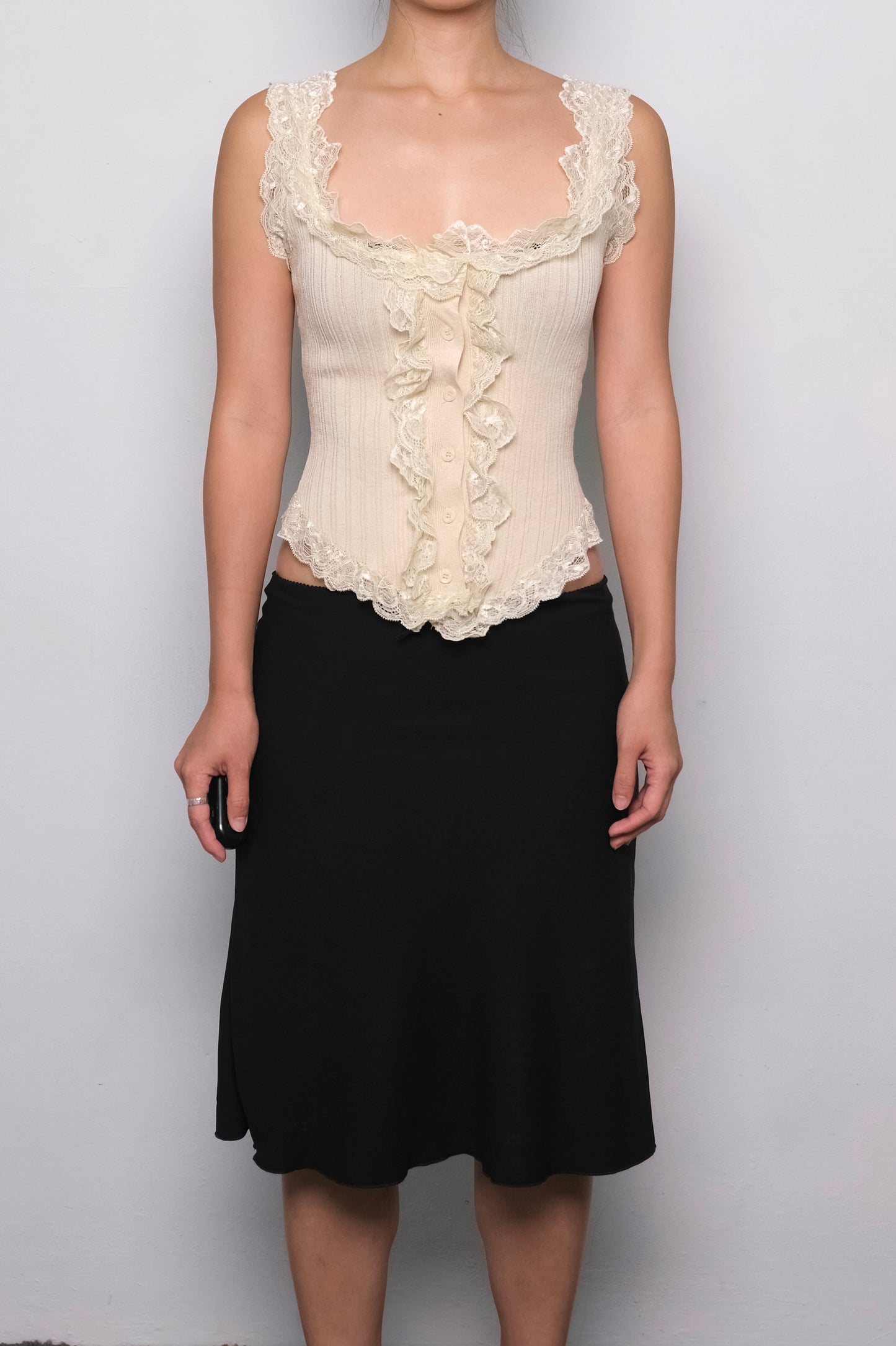 Lila Lace Top in Cream