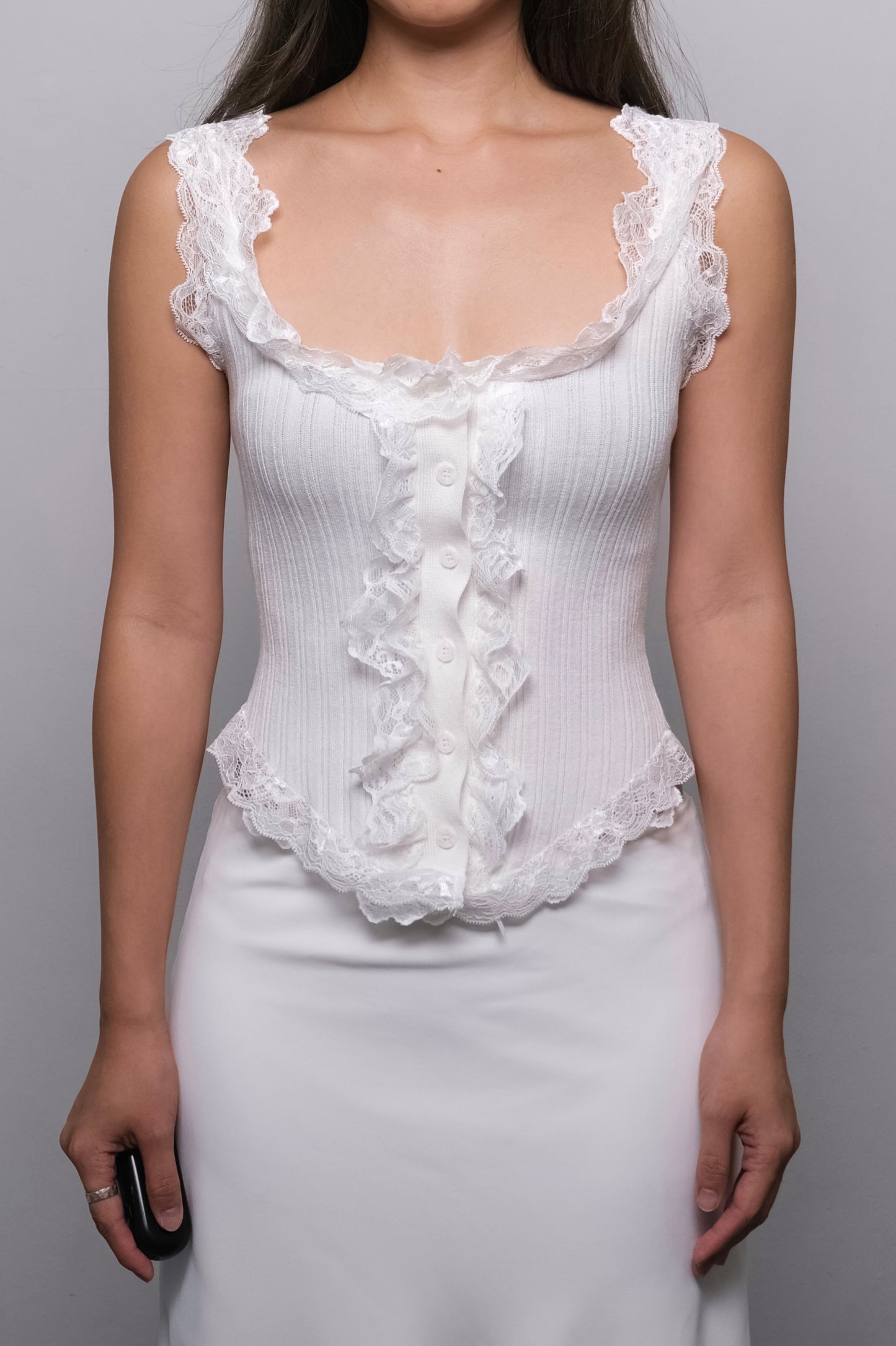 Lila Lace Top in White