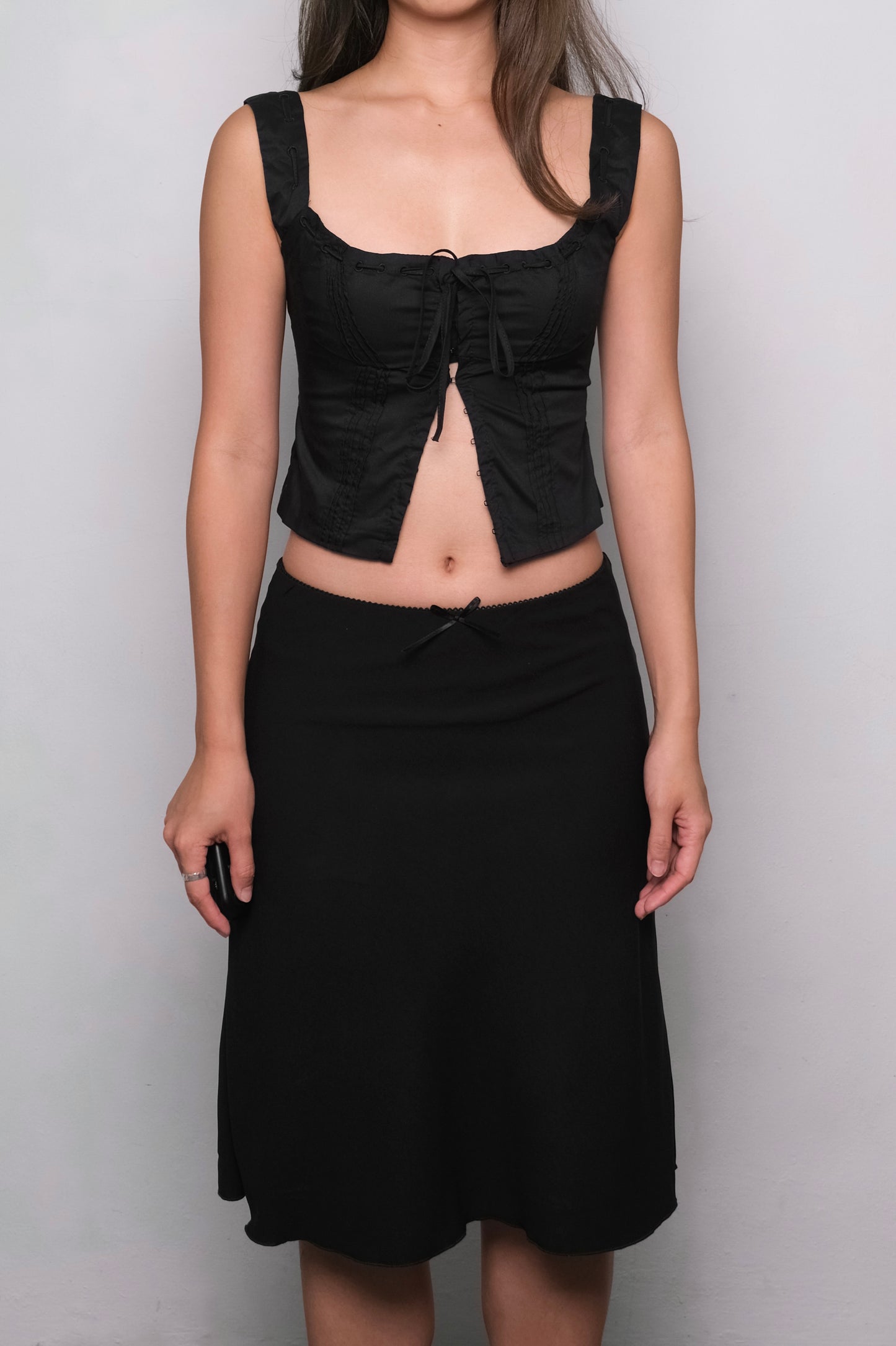 Rhea Corset Top in Black